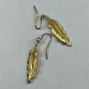 Gold Feather Earrings